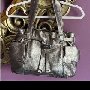 Michael Kors Silver Satchel Shoulder Bag